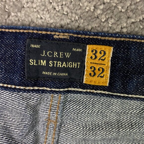 J. CREW Slim Straight Selvedge Jeans Men's 32 x 32 Fits 34 x 32 Blue Cotton - Picture 5 of 16